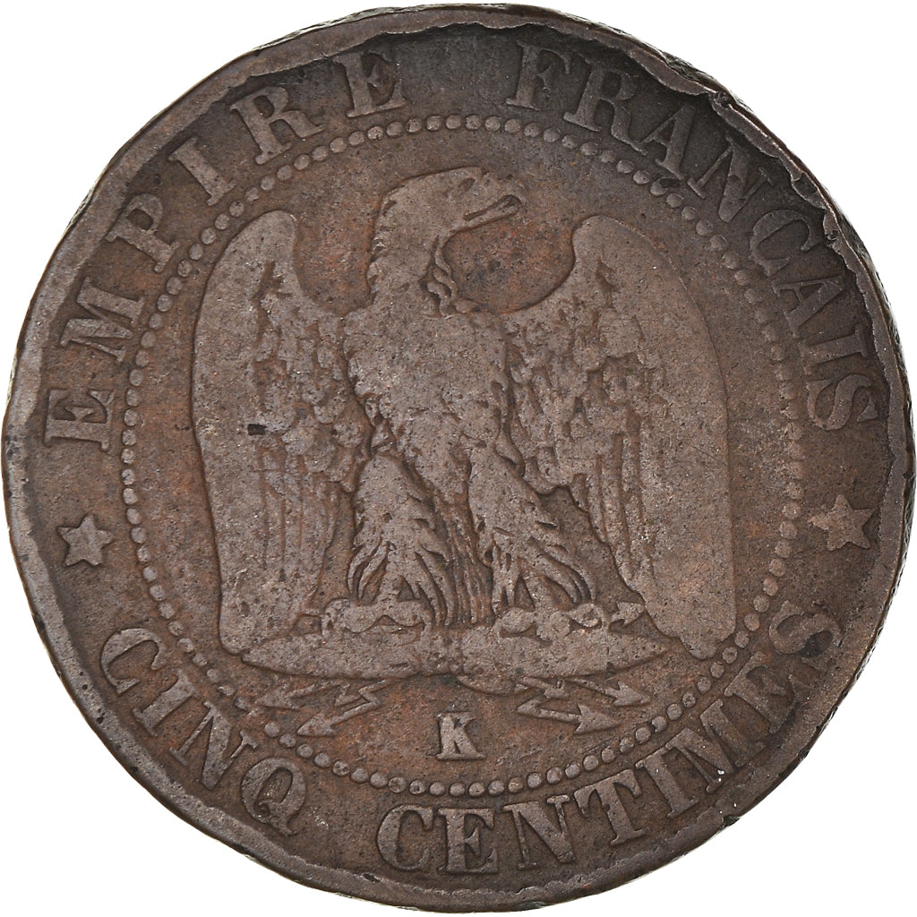 Moneta, Francia, Napoleon III, Napoléon III, 5 Centimes, 1861, Bordeaux, B