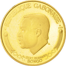 Gabon, 1000 Francs Bongo, 1969, Paris, MS(63), Gold, KM:6