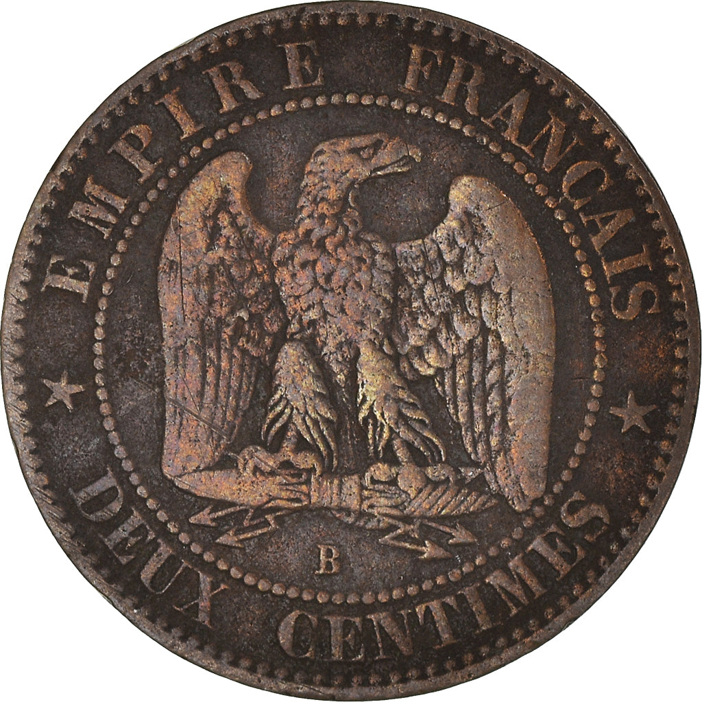 France, Napoleon III,2 Centimes,1856,Rouen,VF(20-25),BronzeKM 776.2