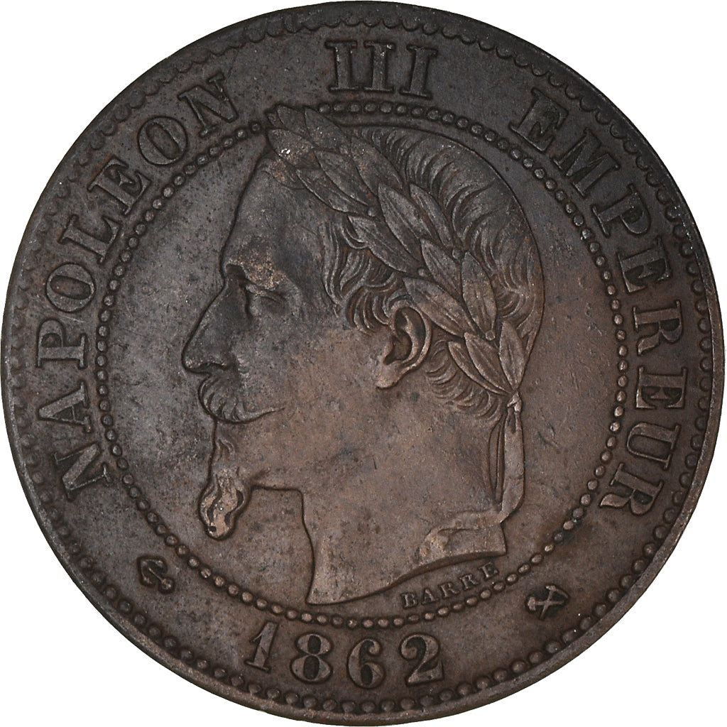 Münze, Frankreich, Napoleon III, 2 Centimes, 1862, Bordeaux, VZ+, Bronze