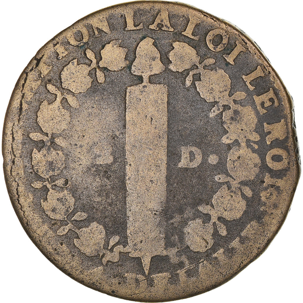 Coin, France, Louis XVI, 12 Deniers, 1792, Nantes, F(12-15), Bronze, Gadoury:15