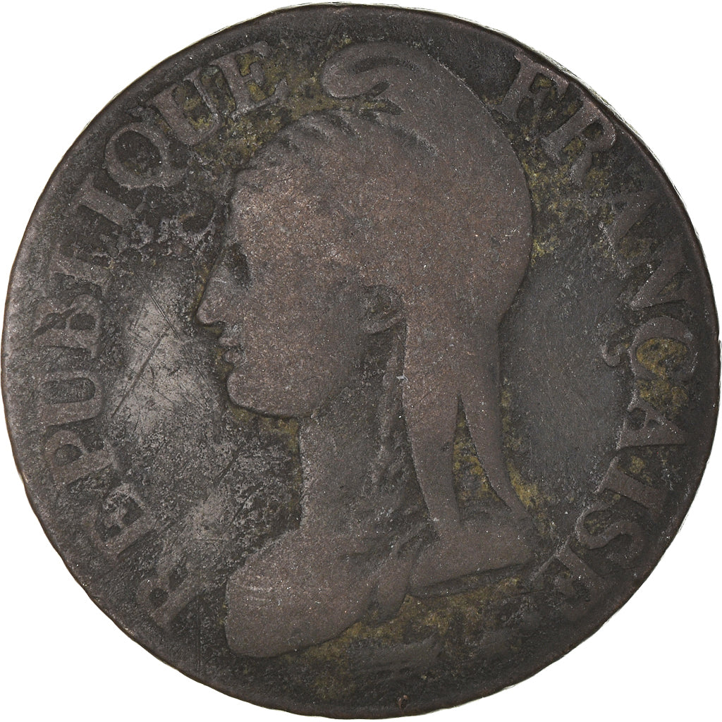 Moneta, Francia, Dupré, 5 Centimes, AN 5, Paris, MB, Bronzo, KM:640.1