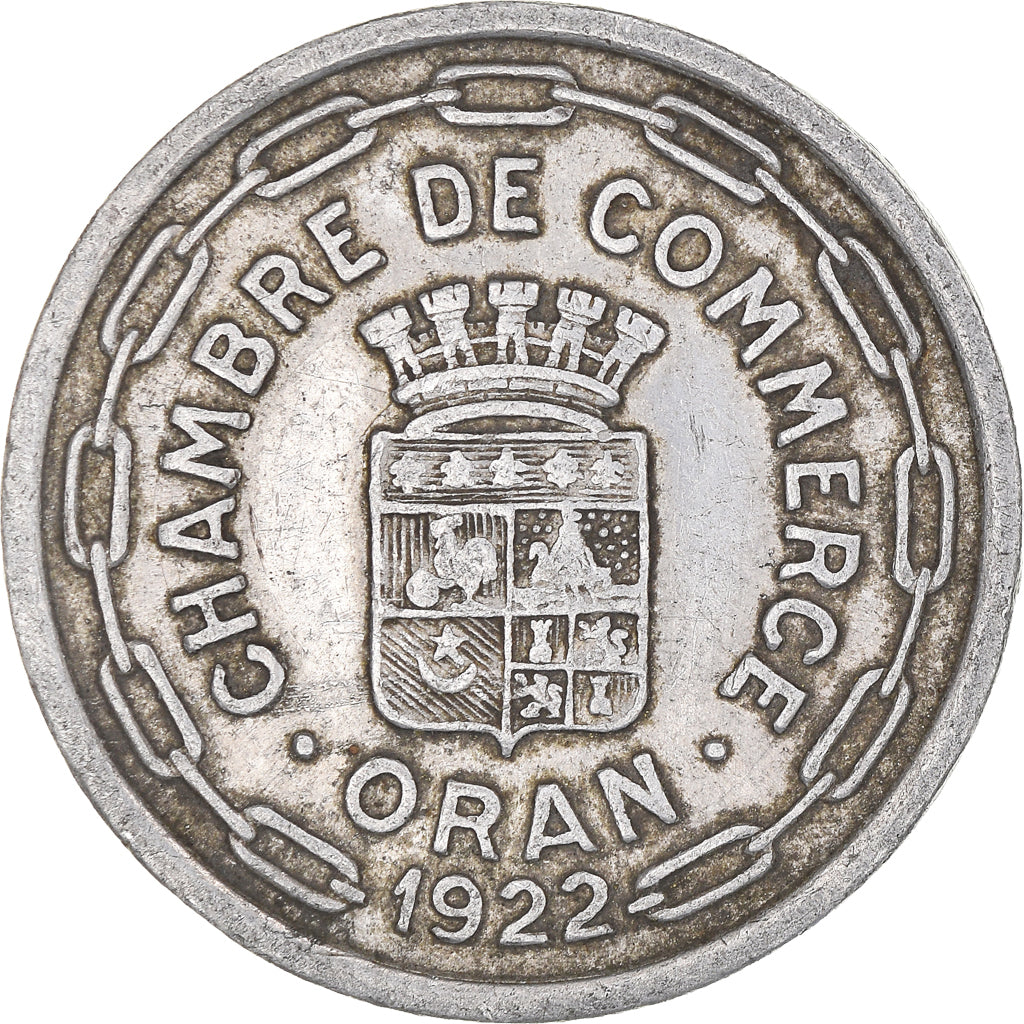 Coin, Algeria, Chambre de Commerce, Oran, Oran, 25 Centimes, 1922, EF(40-45)