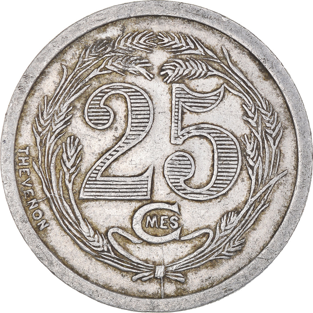 Coin, Algeria, Chambre de Commerce, Oran, Oran, 25 Centimes, 1922, EF(40-45)