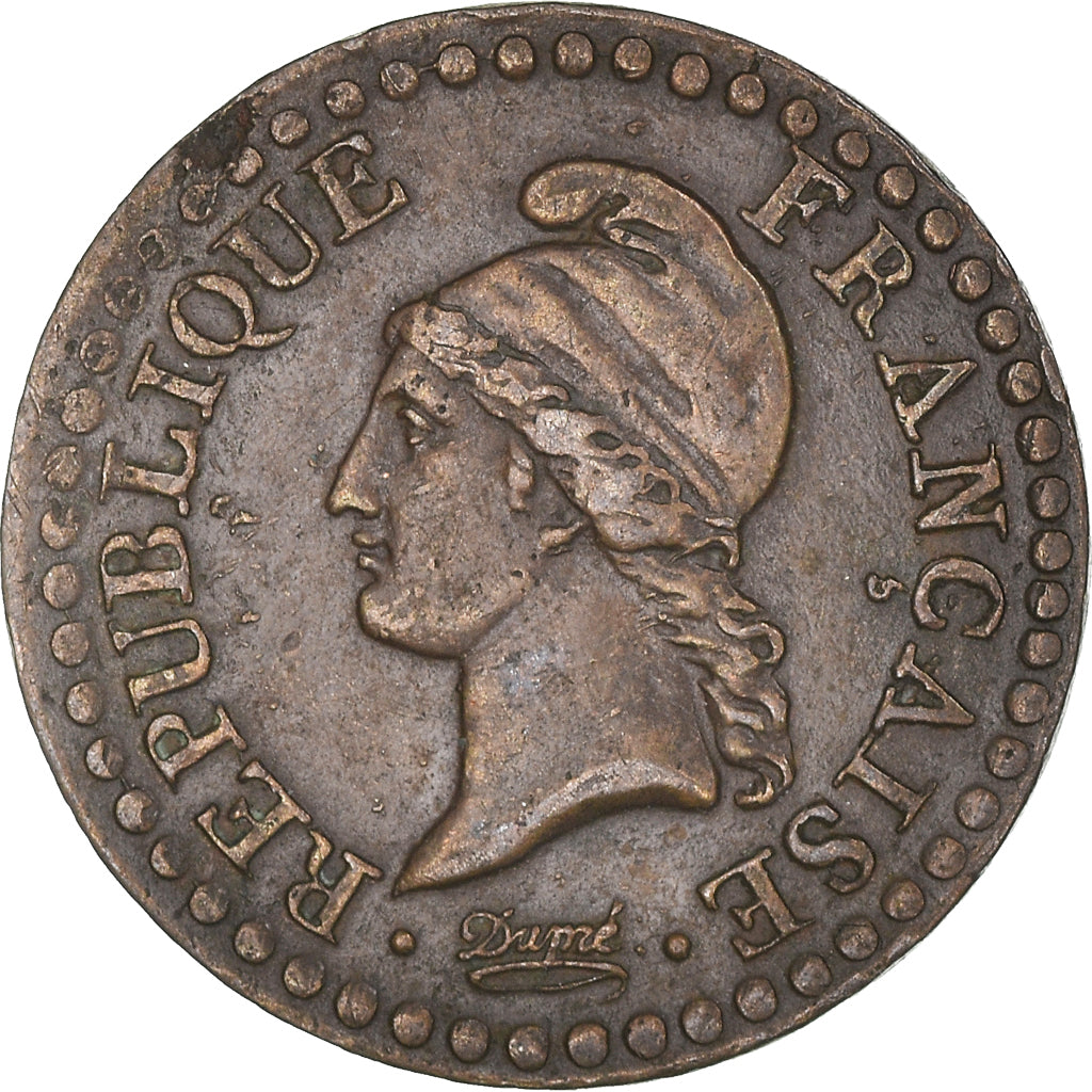 Moeda, França, Dupré, Centime, AN 7, Paris, EF(40-45), Bronze, KM:646