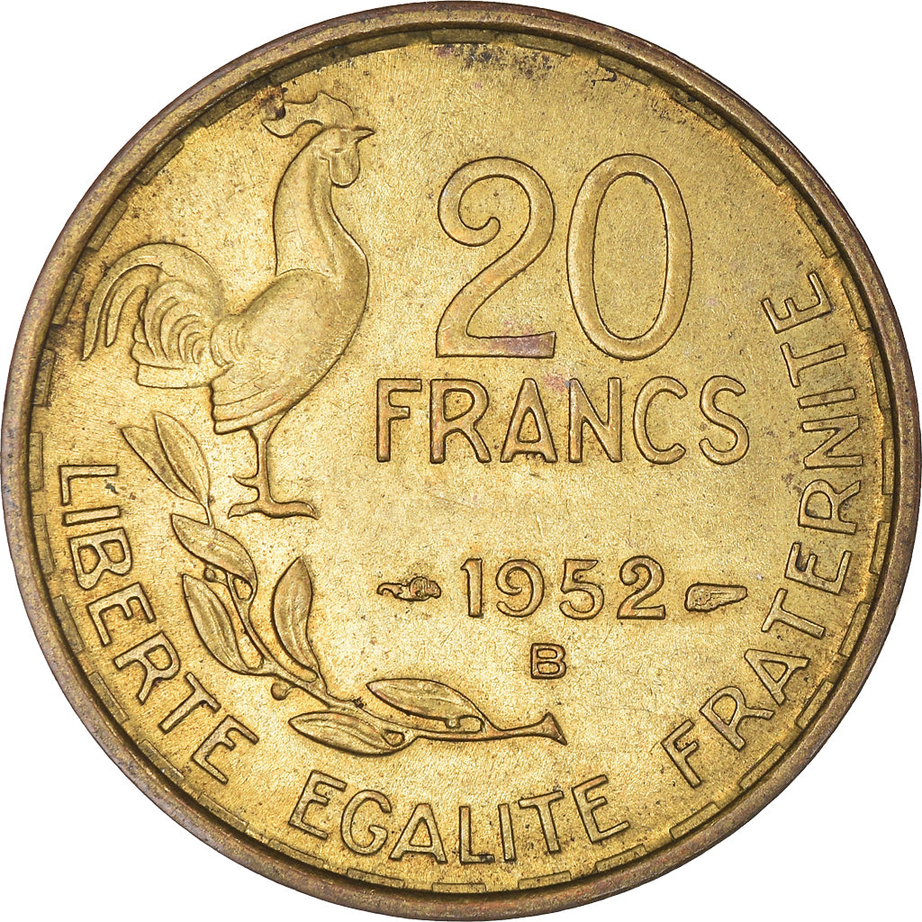 Moneta, Francja, Guiraud, 20 Francs, 1952, Beaumont - Le Roger, VF(30-35)
