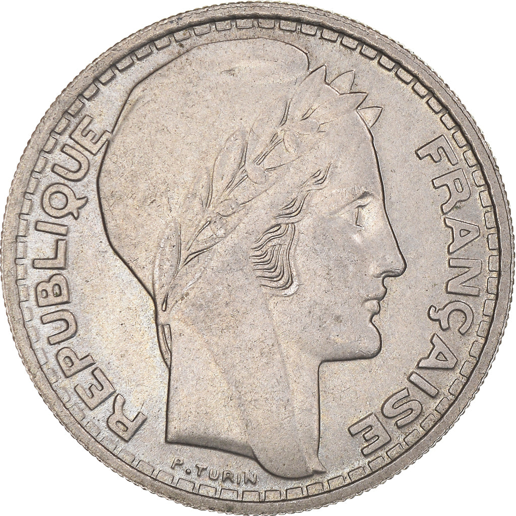 Coin, France, Turin, 10 Francs, 1946, Beaumont - Le Roger, Rameaux longs