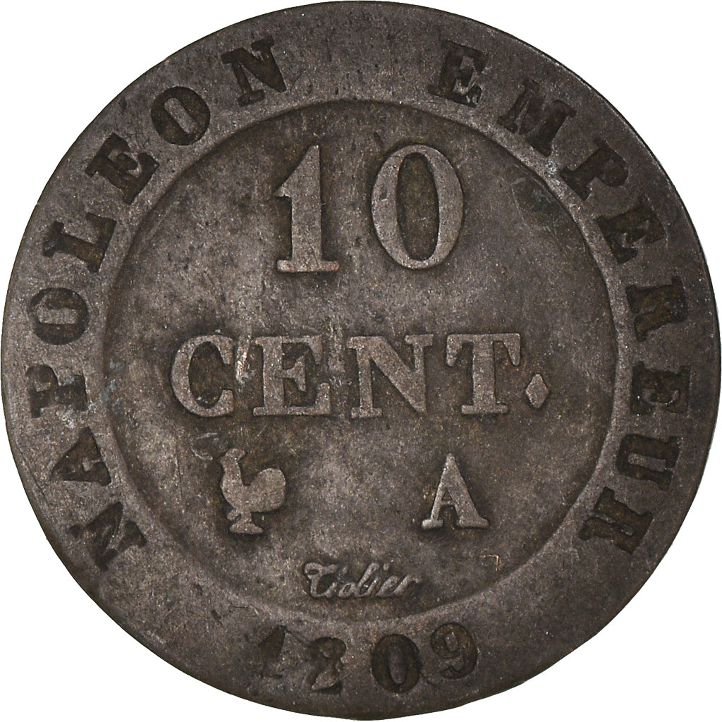 Coin, France, Napoléon I, 10 Centimes, 1809, Paris, VF(30-35), Billon