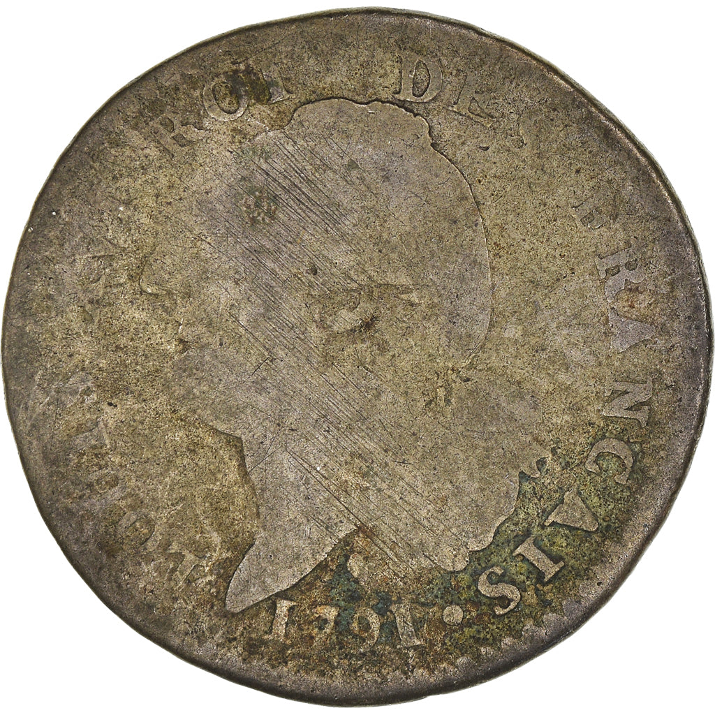 Coin, France, 15 sols français, 15 Sols, 1/8 ECU, 1791, Strasbourg, F(12-15)
