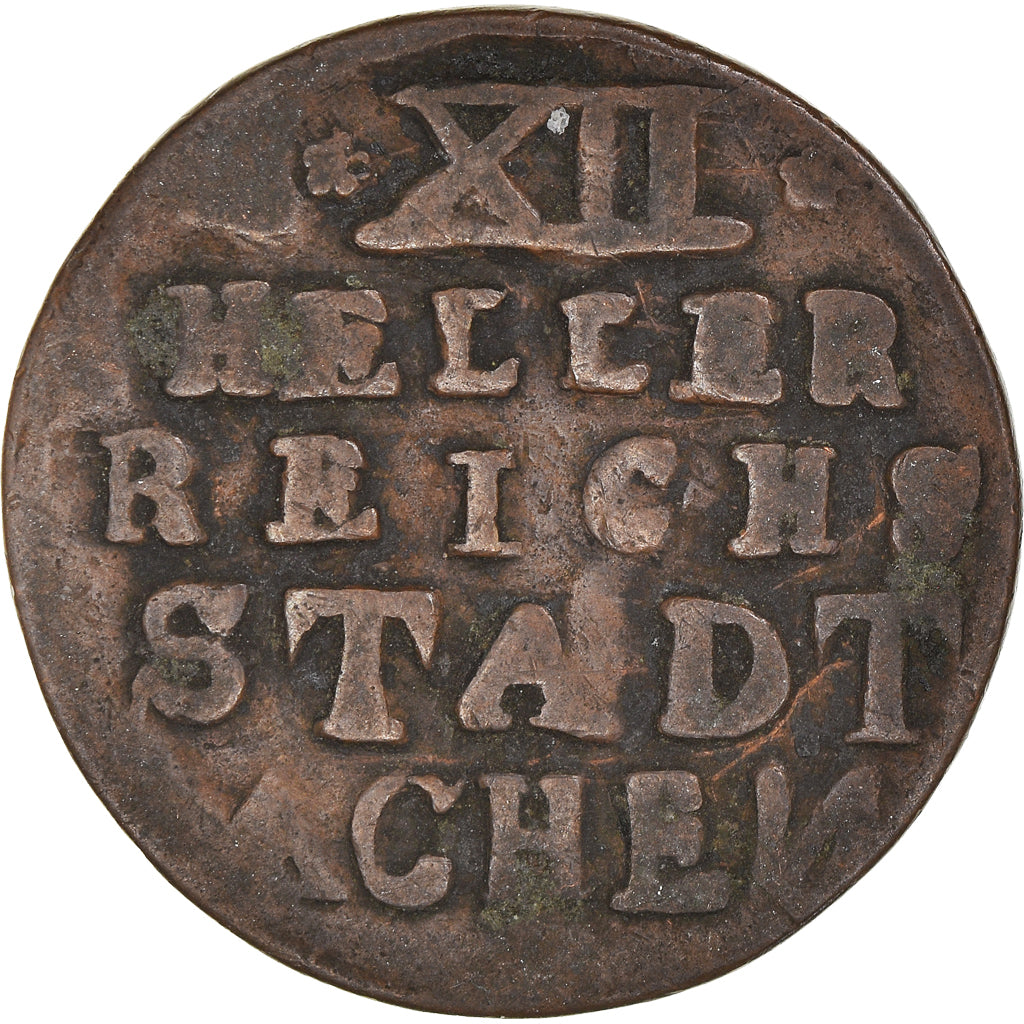 Coin, German States, AACHEN, 12 Heller, 1794, VF(20-25), Copper, KM:51