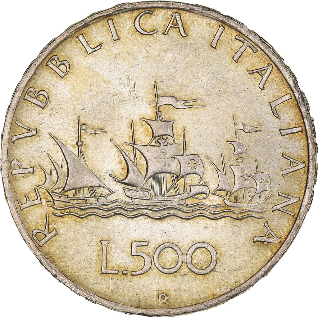 Coin, Italy, 500 Lire, 1959, Rome, AU(50-53), Silver, KM:98