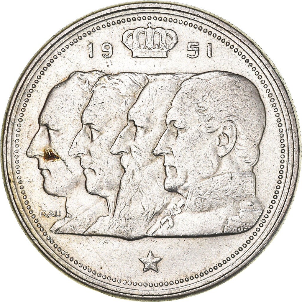 Coin, Belgium, 100 Francs, 100 Frank, 1951, AU(50-53), Silver, KM:139.1