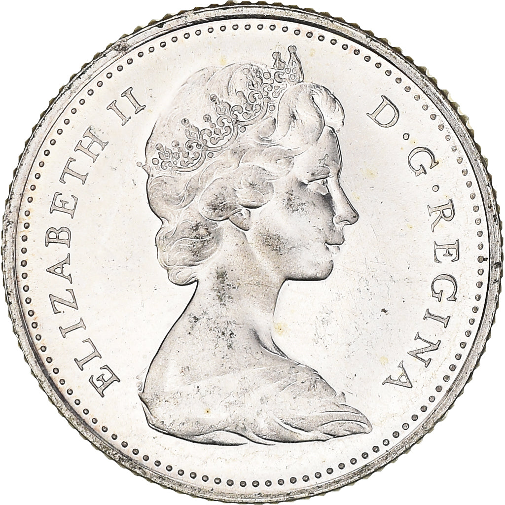 Moneta, Canada, Elizabeth II, 10 Cents, 1965, Royal Canadian Mint, Ottawa
