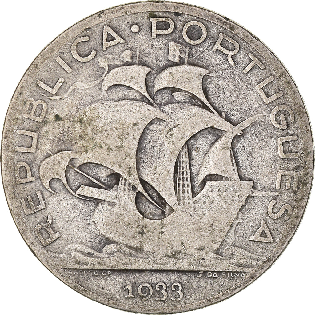 Munten, Portugal, 5 Escudos, 1933, FR, Zilver, KM:581