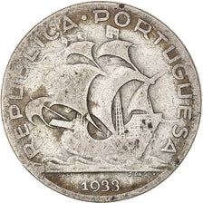 Moneda, Portugal, 5 Escudos, 1933, BC+, Plata, KM:581