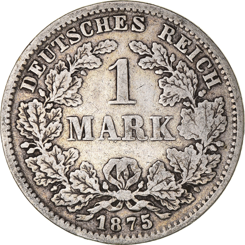 Coin, GERMANY - EMPIRE, Wilhelm I, Mark, 1875, Darmstadt, VF(20-25), Silver