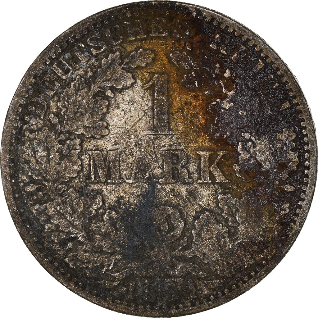 Coin, GERMANY - EMPIRE, Wilhelm I, Mark, 1881, Berlin, VF(30-35), Silver, KM:7