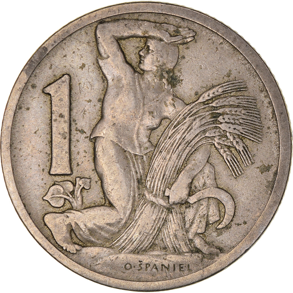 Coin, Czechoslovakia, Koruna, 1924, EF(40-45), Copper-nickel, KM:4