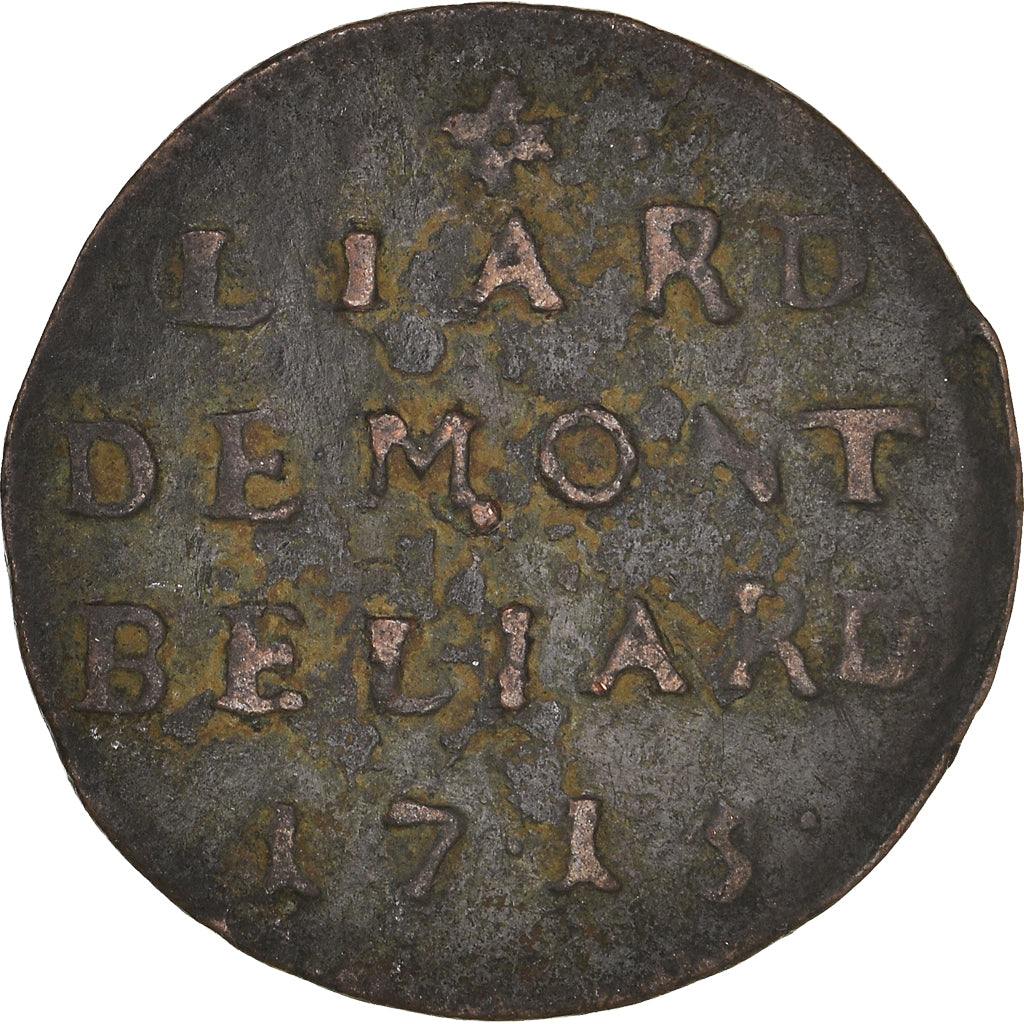 Monnaie, France, Liard de Montbéliard, 1715, Montbéliard, TB, Cuivre