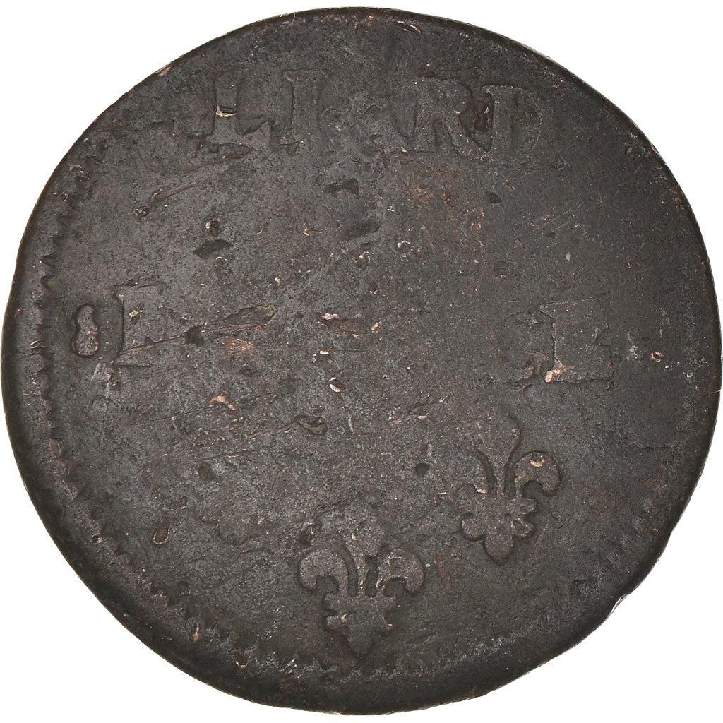 Coin, France, Louis XIV, Liard de France au buste juvénile, deuxième type