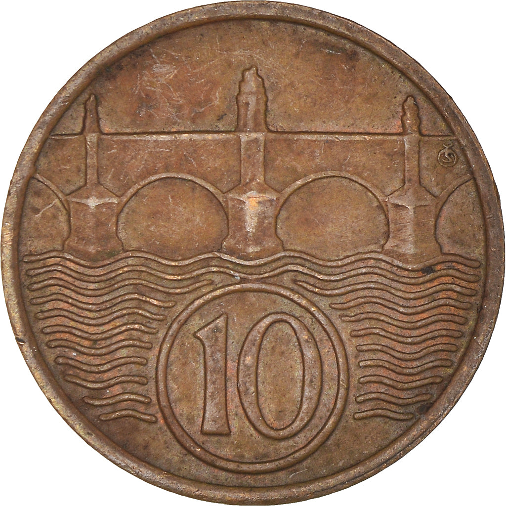 Coin, Czechoslovakia, 10 Haleru, 1934, EF(40-45), Bronze, KM:3