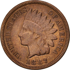 United States, Indian Head Cent, 1887, Philadelphia, EF, KM:90a