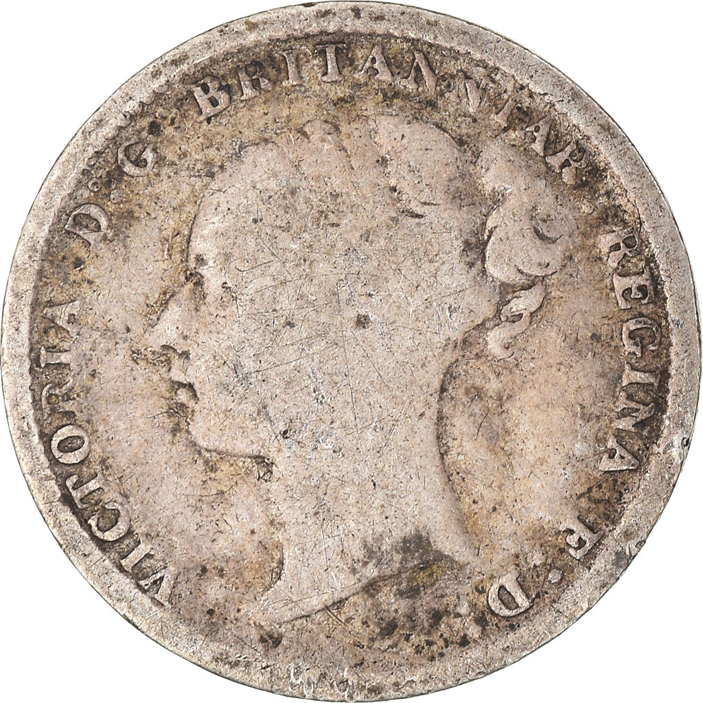 Coin, Great Britain, Victoria, 3 Pence, 1884, VG(8-10), Silver, KM:730
