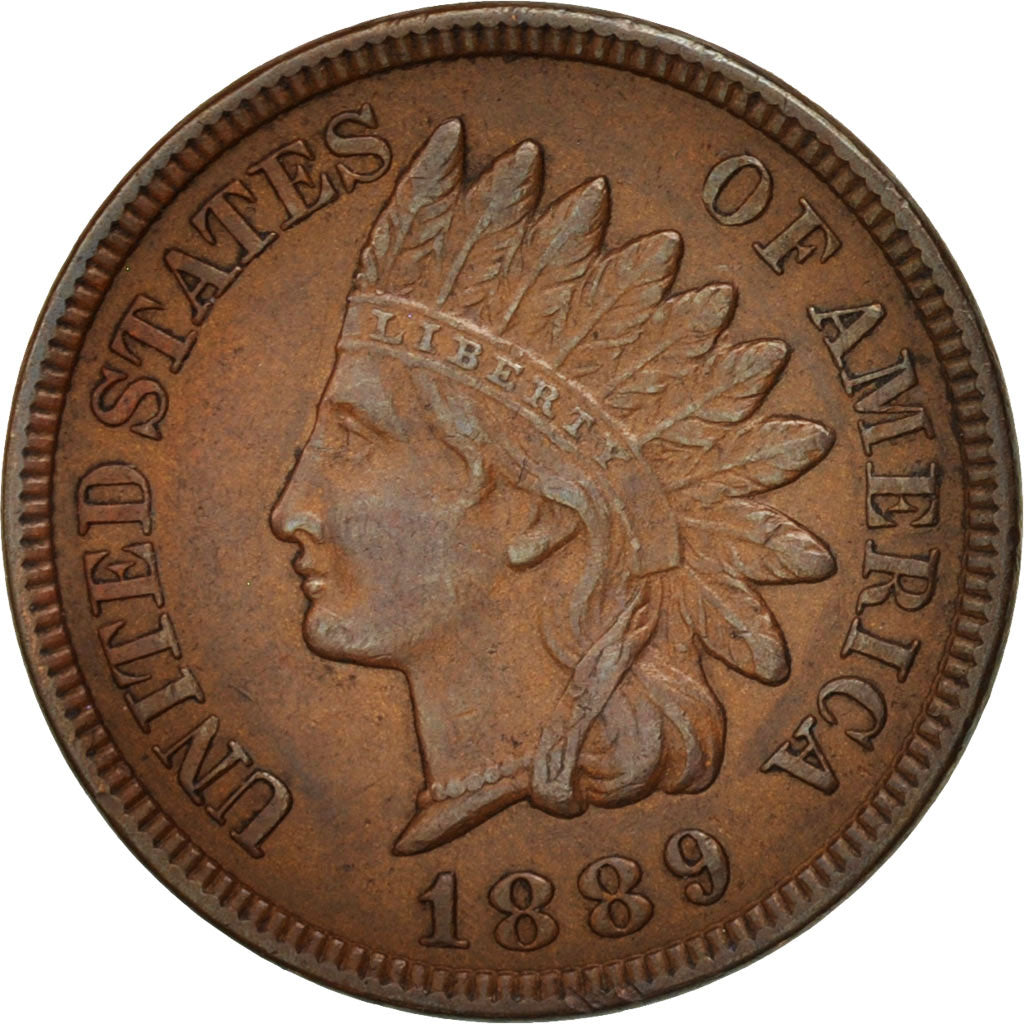 United States, Indian Head Cent, 1889, Philadelphia, AU, KM:90a