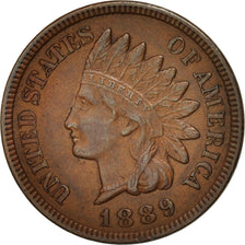 United States, Indian Head Cent, 1889, Philadelphia, AU, KM:90a