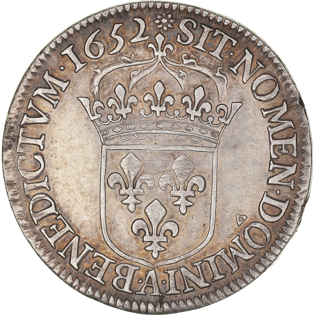 Monnaie, France, Louis XIV, 1/2 Écu à la mèche longue, 1/2 Ecu, 1652, Paris