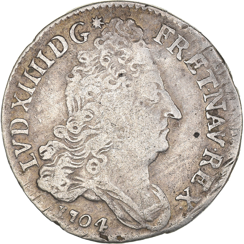 Coin, France, Louis XIV, 10 Sols aux insignes, 10 Sols-1/8 Ecu, 1704, Lyon