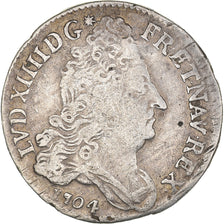 Coin, France, Louis XIV, 10 Sols aux insignes, 10 Sols-1/8 Ecu, 1704, Lyon