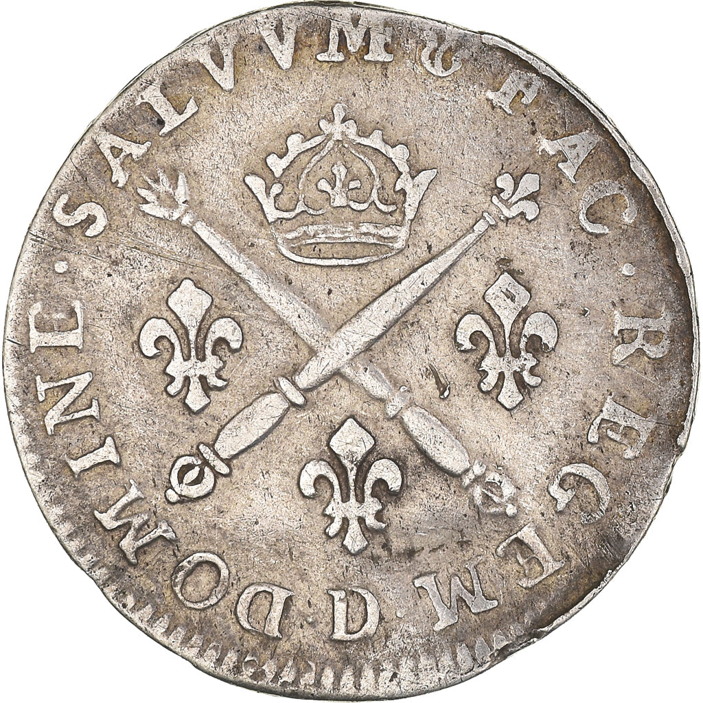 Coin, France, Louis XIV, 10 Sols aux insignes, 10 Sols-1/8 Ecu, 1704, Lyon