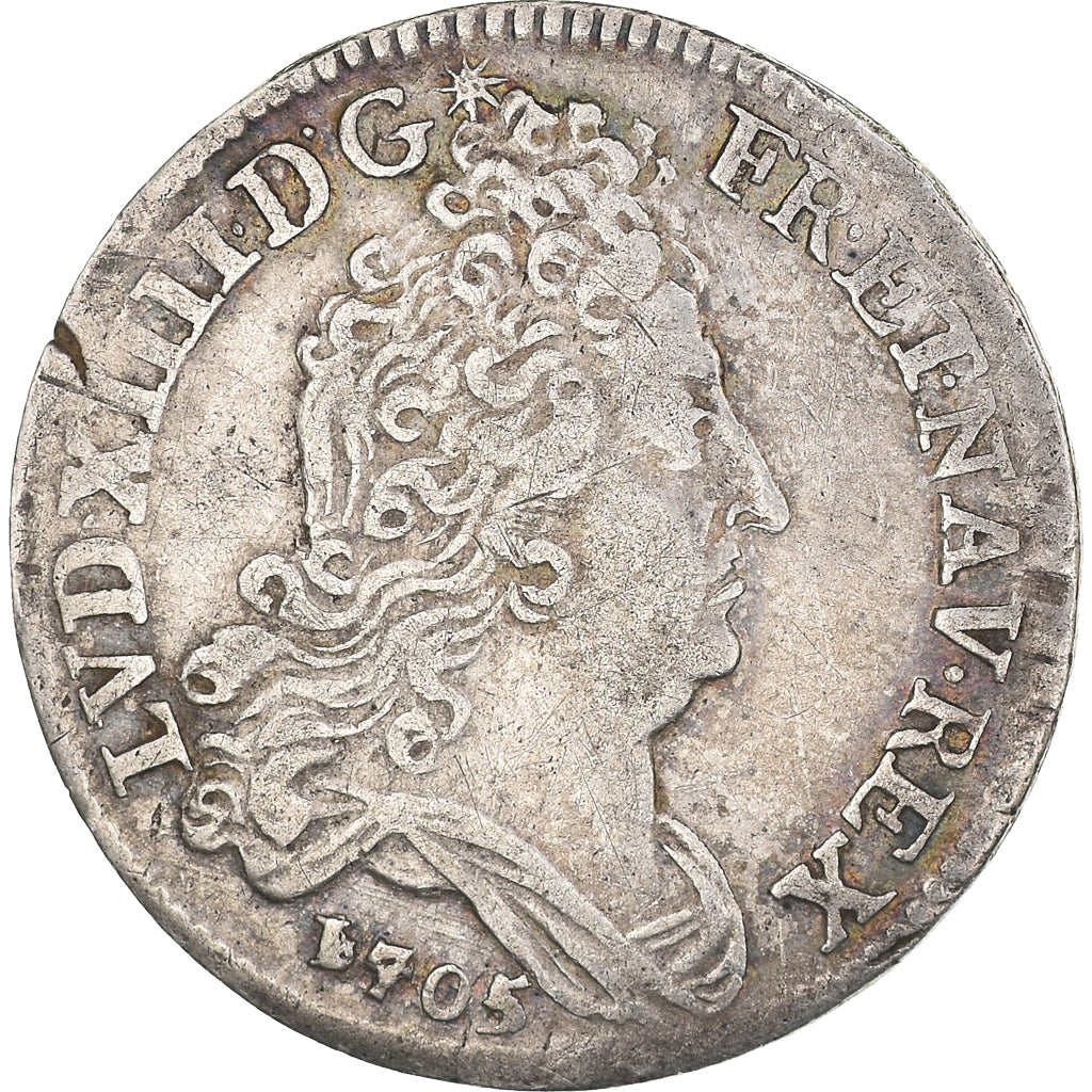 Munten, Frankrijk, Louis XIV, 10 Sols aux insignes, 10 Sols-1/8 Ecu, 1705