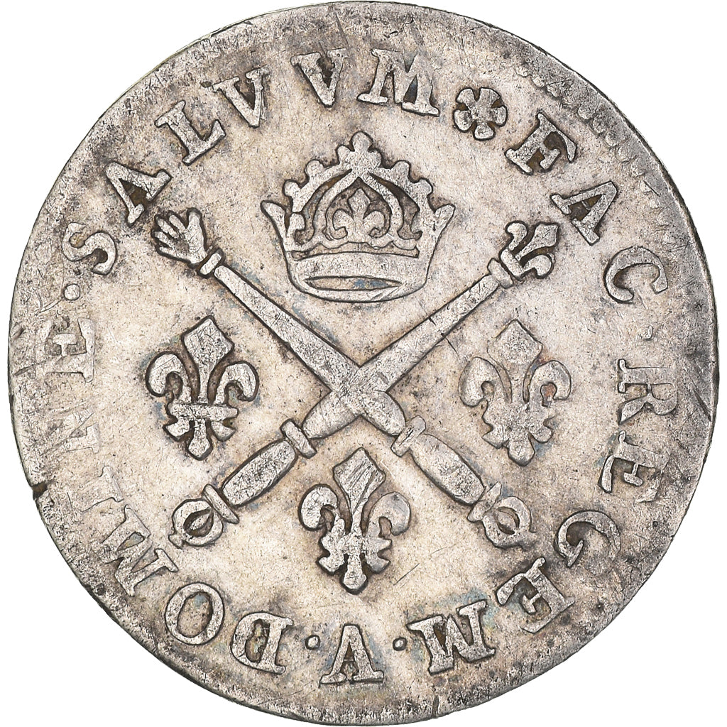 Munten, Frankrijk, Louis XIV, 10 Sols aux insignes, 10 Sols-1/8 Ecu, 1705