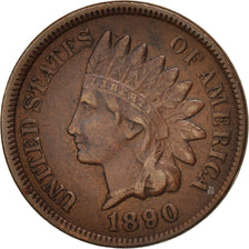 United States, Indian Head Cent, 1890, Philadelphia, EF, KM:90a