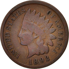 United States, Indian Head Cent, 1892, Philadelphia, F, KM:90a