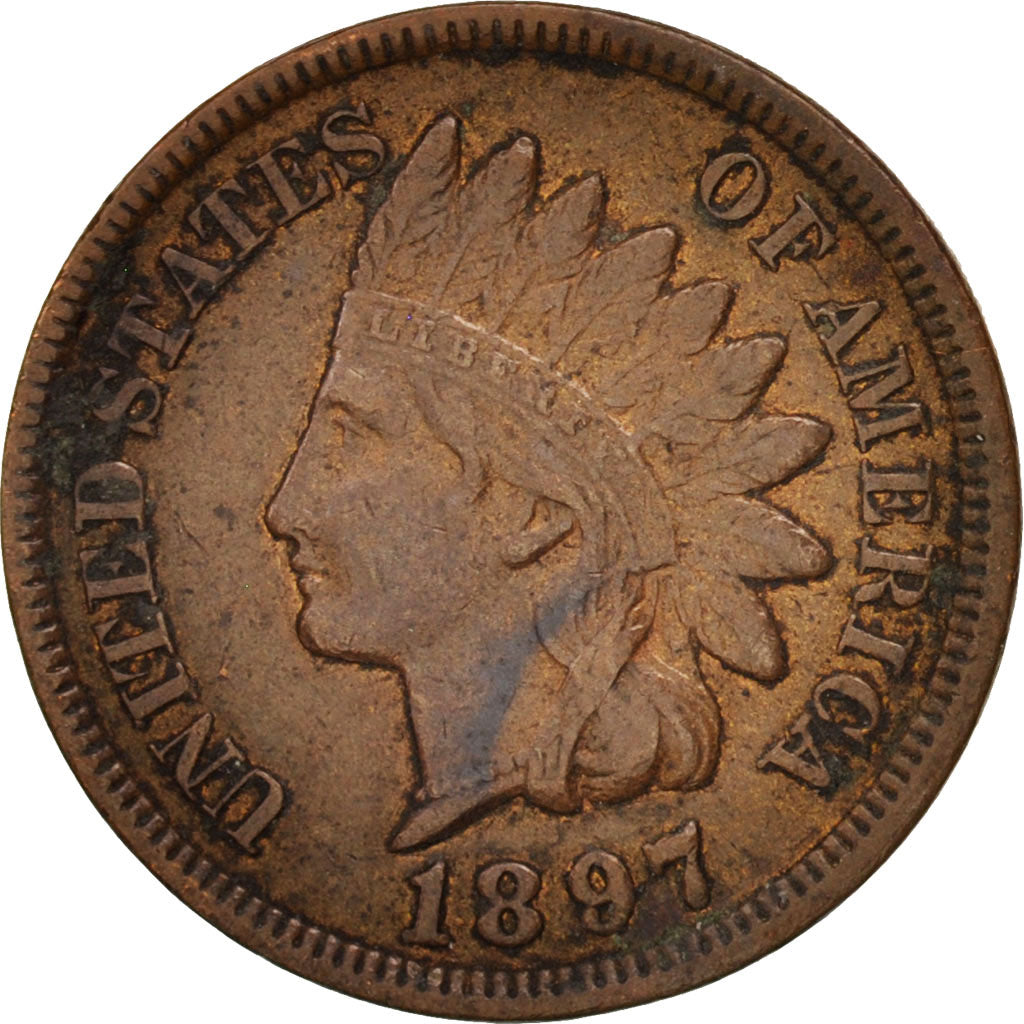 United States, Indian Head Cent, 1897, Philadelphia, EF, KM:90a
