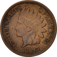 United States, Indian Head Cent, 1897, Philadelphia, EF, KM:90a