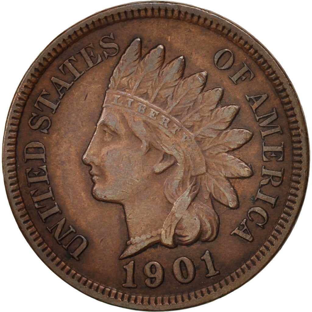 United States, Indian Head Cent, 1901, Philadelphia, EF, KM:90a