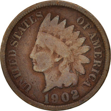 United States, Indian Head Cent, 1902, Philadelphia, VG, KM:90a