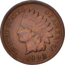 United States, Indian Head Cent, 1903, Philadelphia, VF, KM:90a