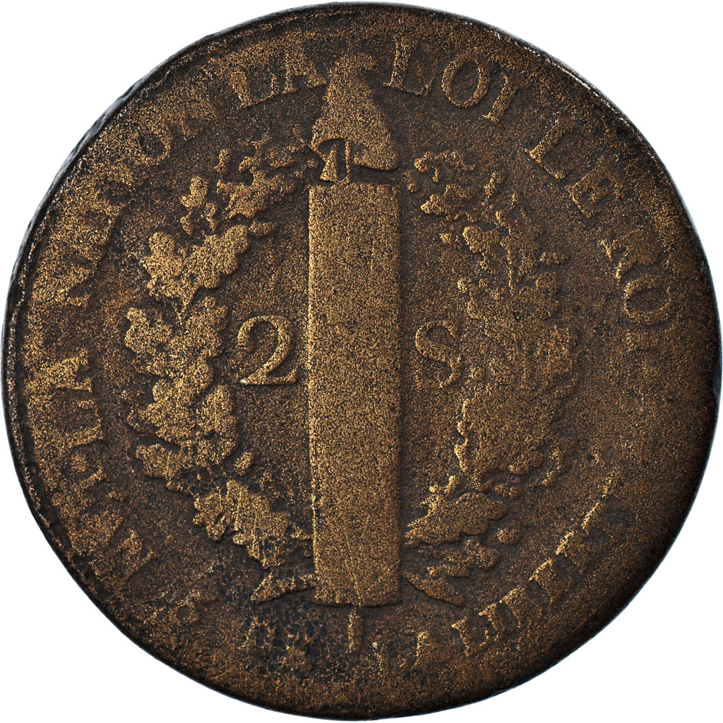 Münze, Frankreich, 2 Sols, 1793