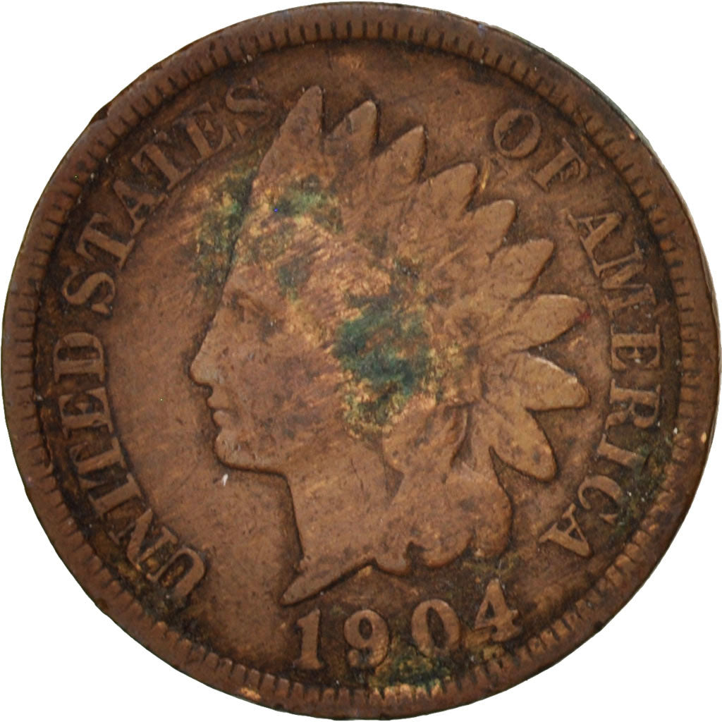 Coin, United States, Indian Head Cent, Cent, 1904, U.S. Mint, Philadelphia