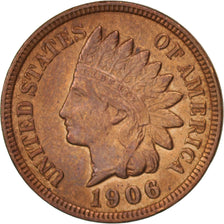 United States, Indian Head Cent, 1906, Philadelphia, AU, KM:90a