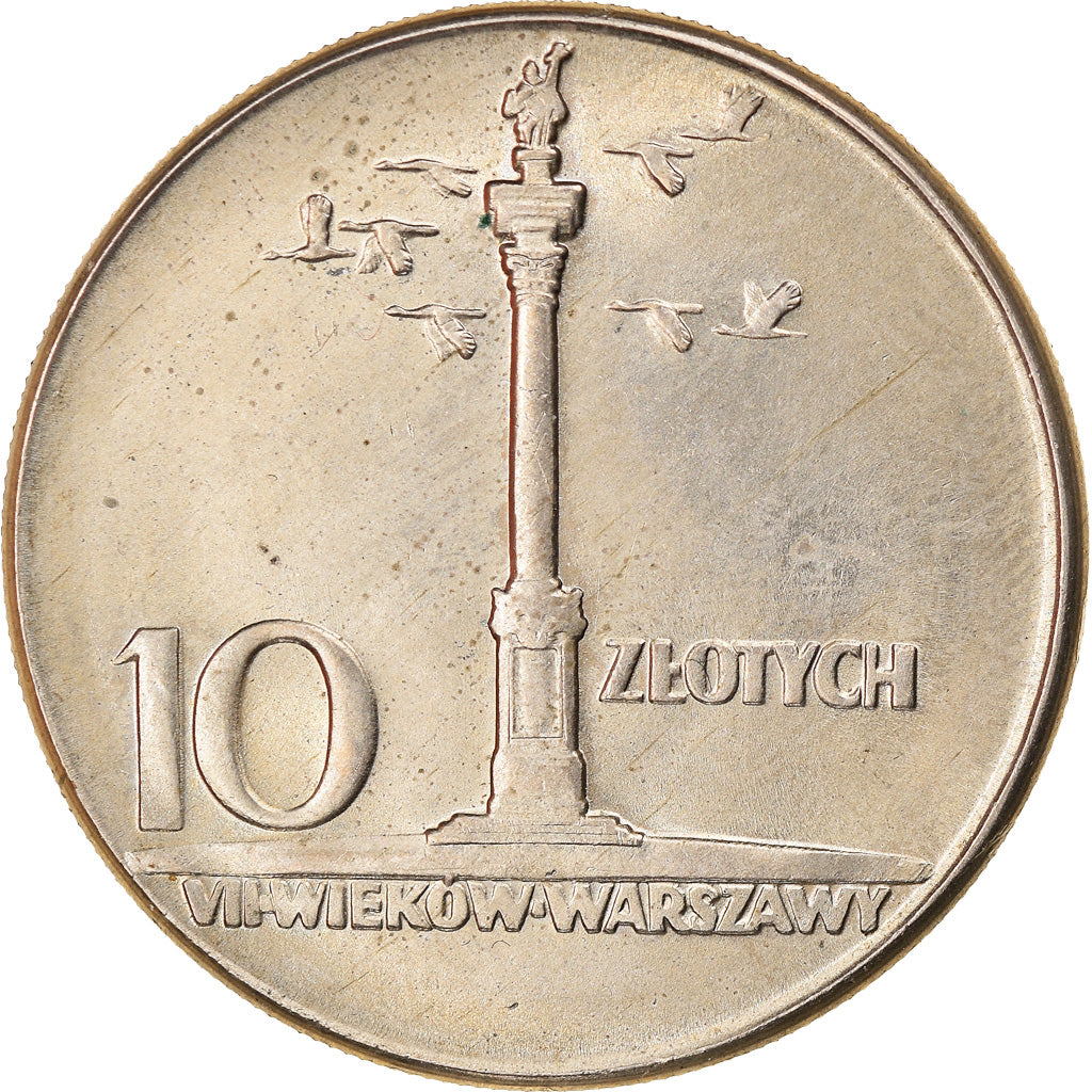 Coin, Poland, 10 Zlotych, 1965, Warsaw, AU(50-53), Copper-nickel, KM:55