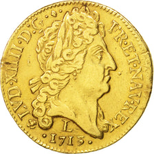 Francia, Louis d'or au soleil, Louis d'Or, 1713, Bayonne, BB, Oro, KM:390, Ga...