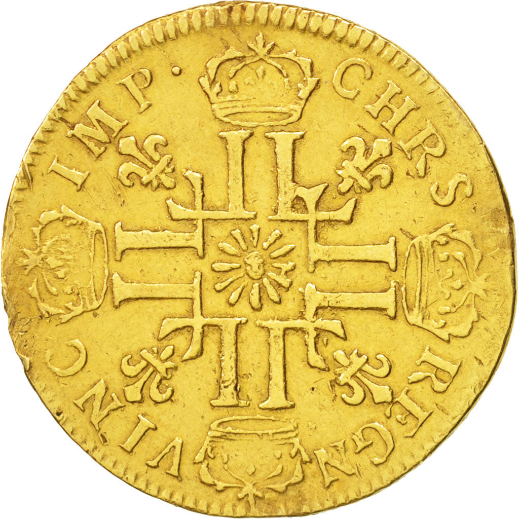 Francia, Louis d'or au soleil, Louis d'Or, 1713, Bayonne, BB, Oro, KM:390, Ga...