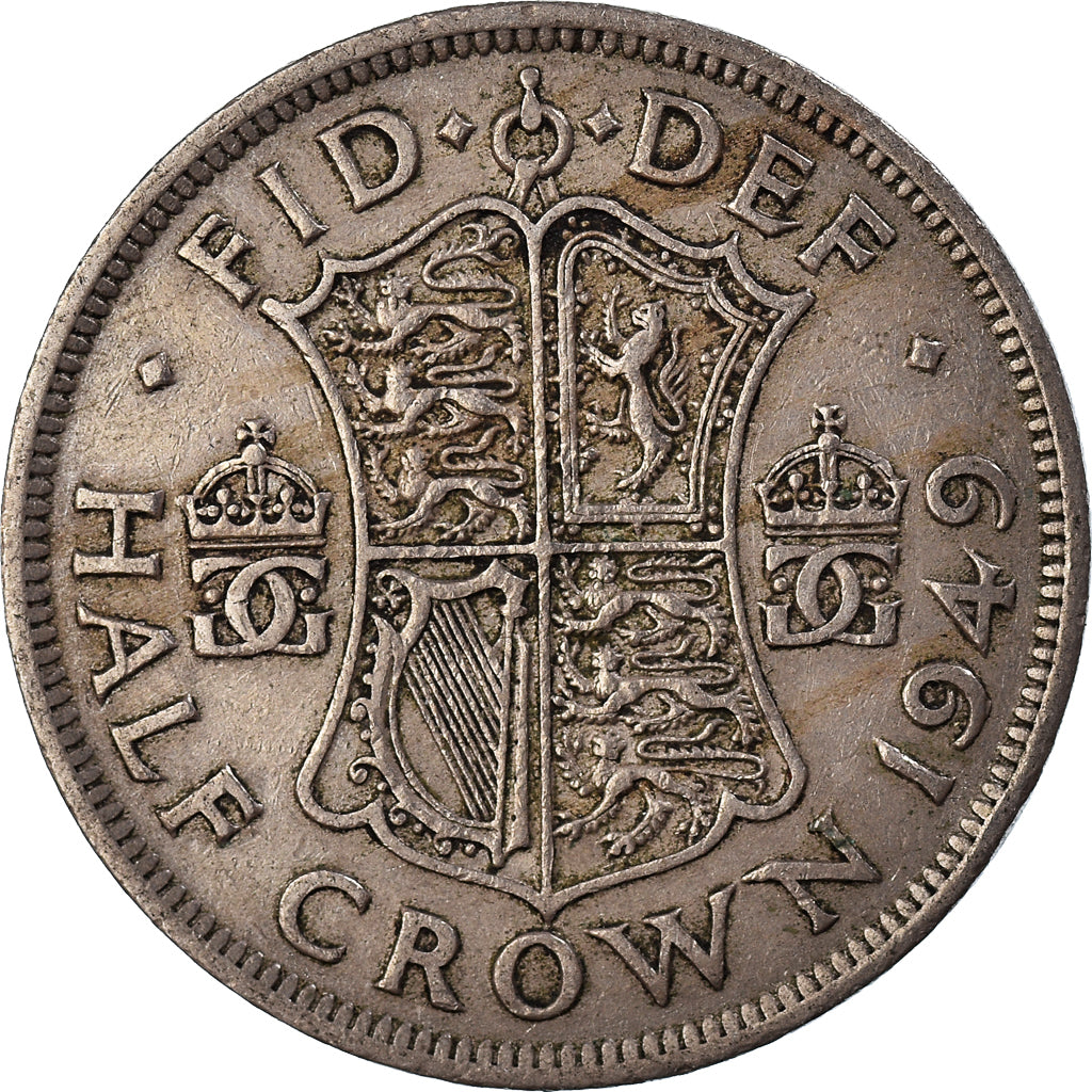 Moeda, Grã-Bretanha, 1/2 Crown, 1949