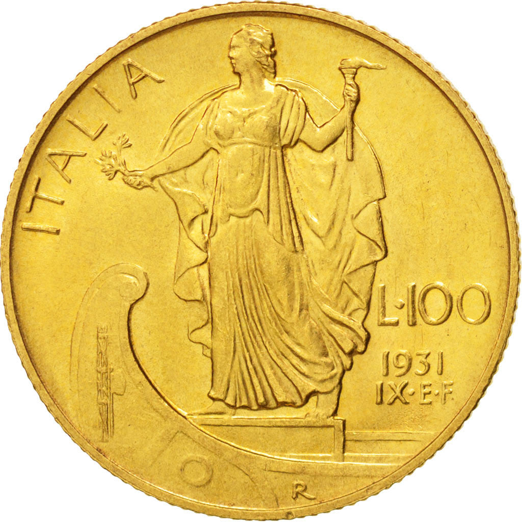 Italy, Vittorio Emanuele III, 100 Lire, 1931, Gold, PCGS MS64, KM:72